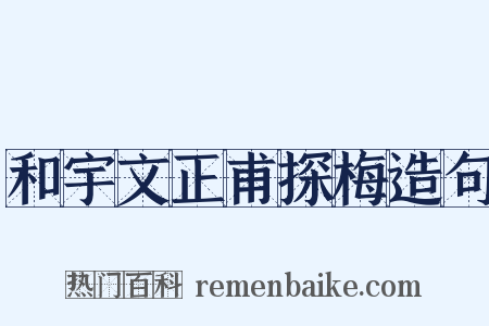 和宇文正甫探梅造句是什么意思的图片